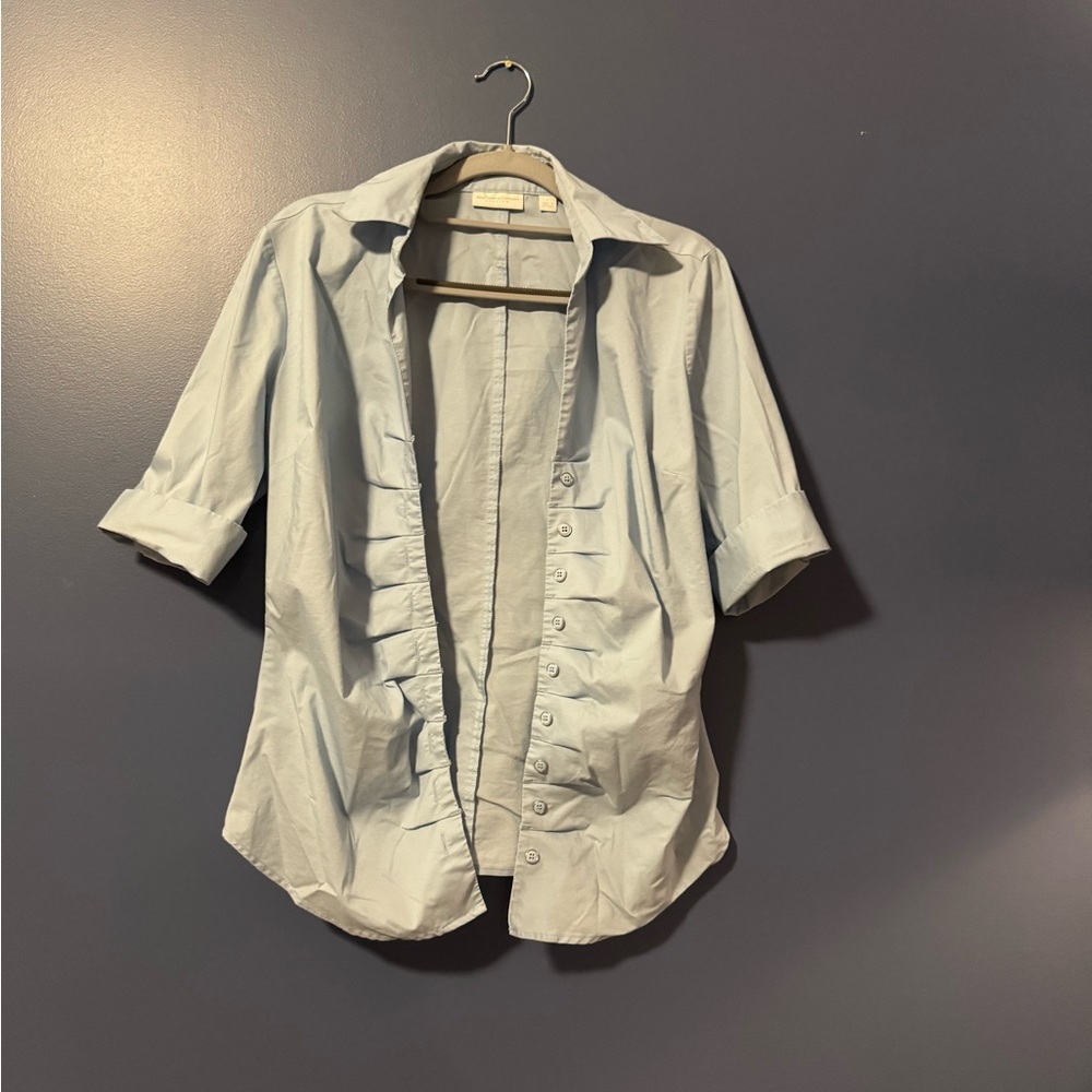 New York & Company Beige Button Down